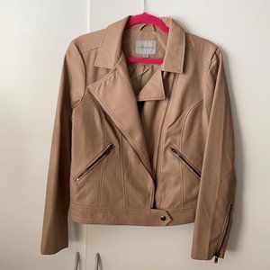WISHLIST APPAREL FAUX LEATHER NUDE JACKET SIZE MEDIUM